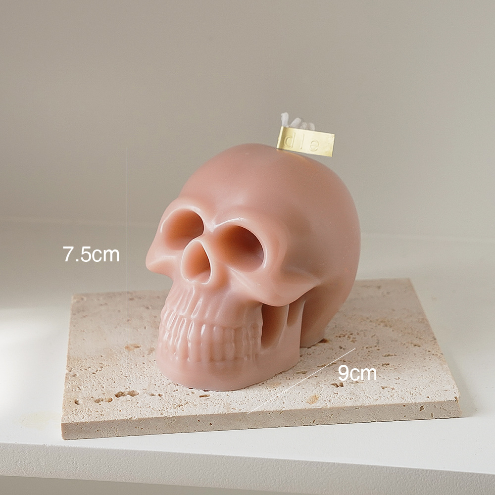 Halloween skull scented candle gift box (white)