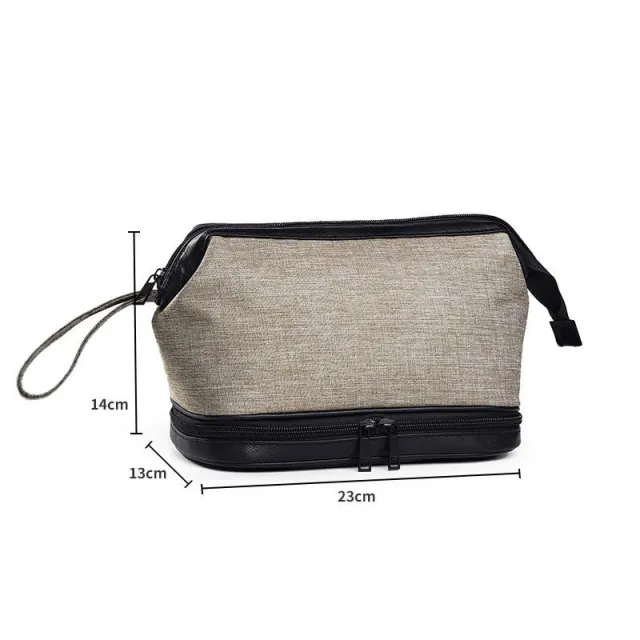 Travel Cosmetics Storage Bag Portable Travel Wash Bag Box Dry And Wet Separation Coffee - Shop at LoveMi