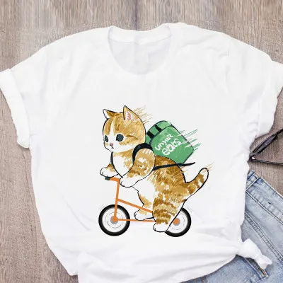 Personality Cute Cat Print Fashion Girlfriends Couple T shirt K - Shop at LoveMi