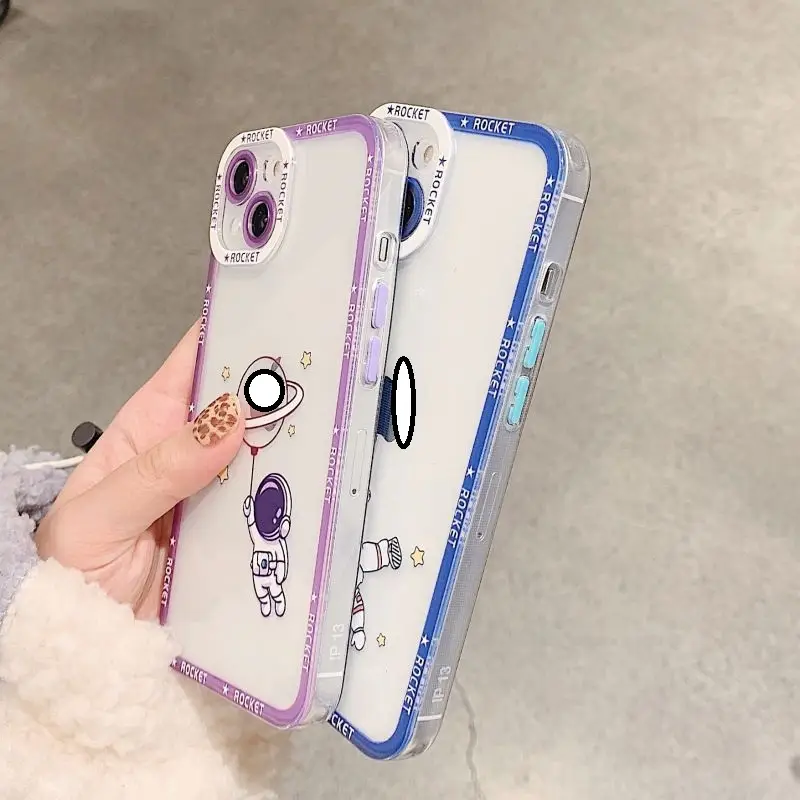 Creative Cartoon Astronaut Transparent Phone Case
