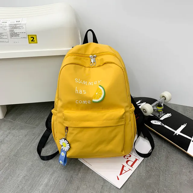 Backpack Female High School Student Large capacity Schoolbag Yellow - Shop at LoveMi