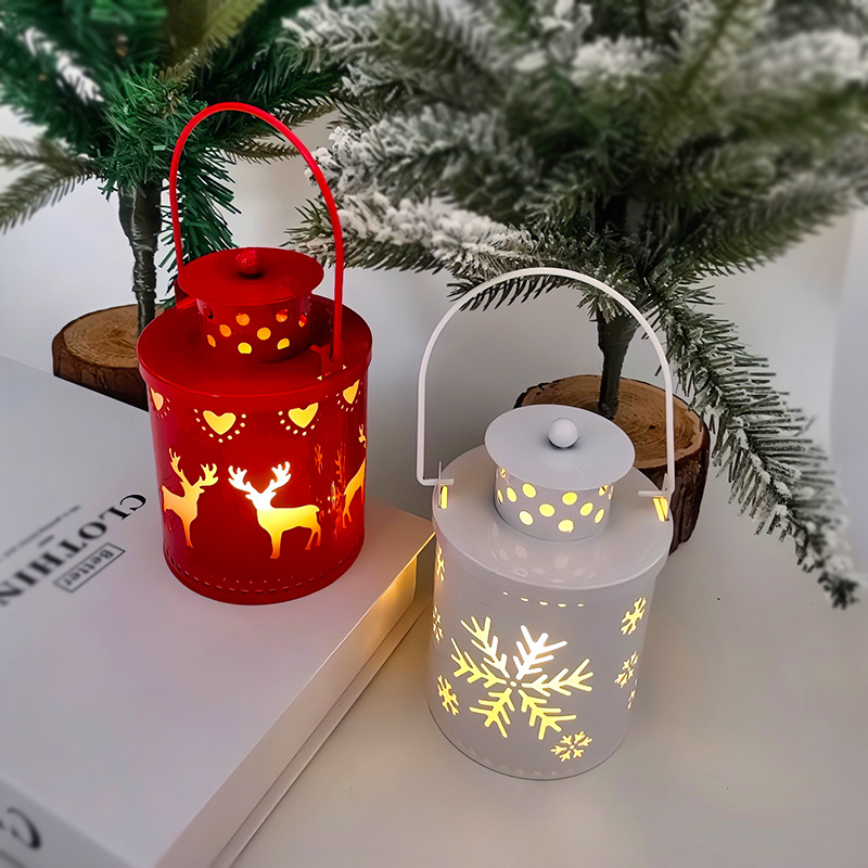 Christmas Candle Lights LED Small Lanterns Wind Lights Electronic Candles Nordic Style Creative Holiday Decoration Decorations