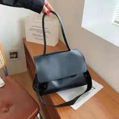 Commuter Handbag Casual Simple Ladies One Shoulder Diagonal Bag Briefcase - Black - View 1