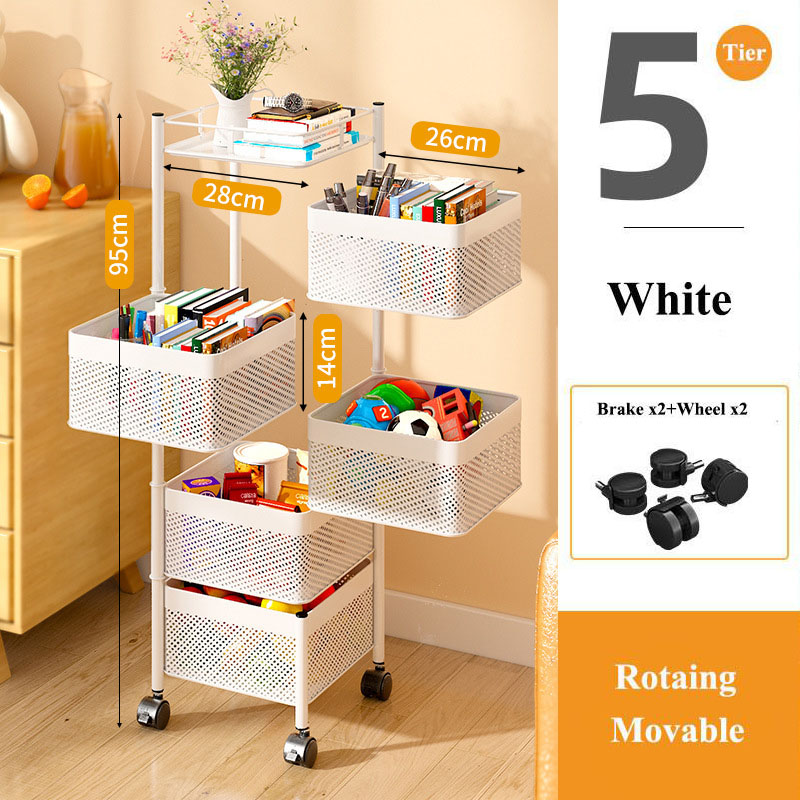 Vegetable Storage Basket Rack With Wheels - Image 8