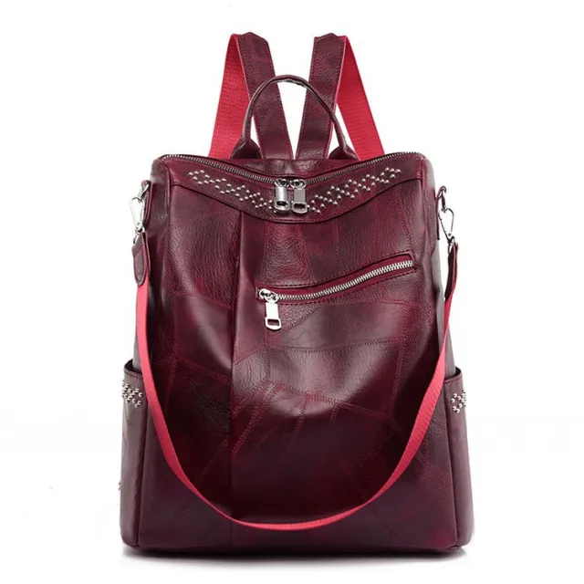 Shoulder School Bag Female Wild Backpack Simple Large Capacity Travel Bag Red - Shop at LoveMi