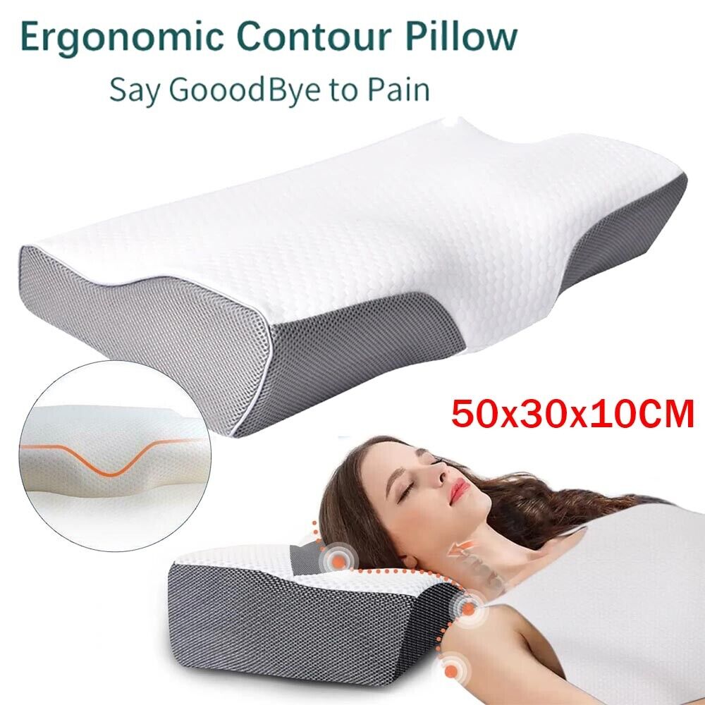 Contour Memory Foam Pillow For Neck Shoulder Pain Relief Sleeping Side Sleeper