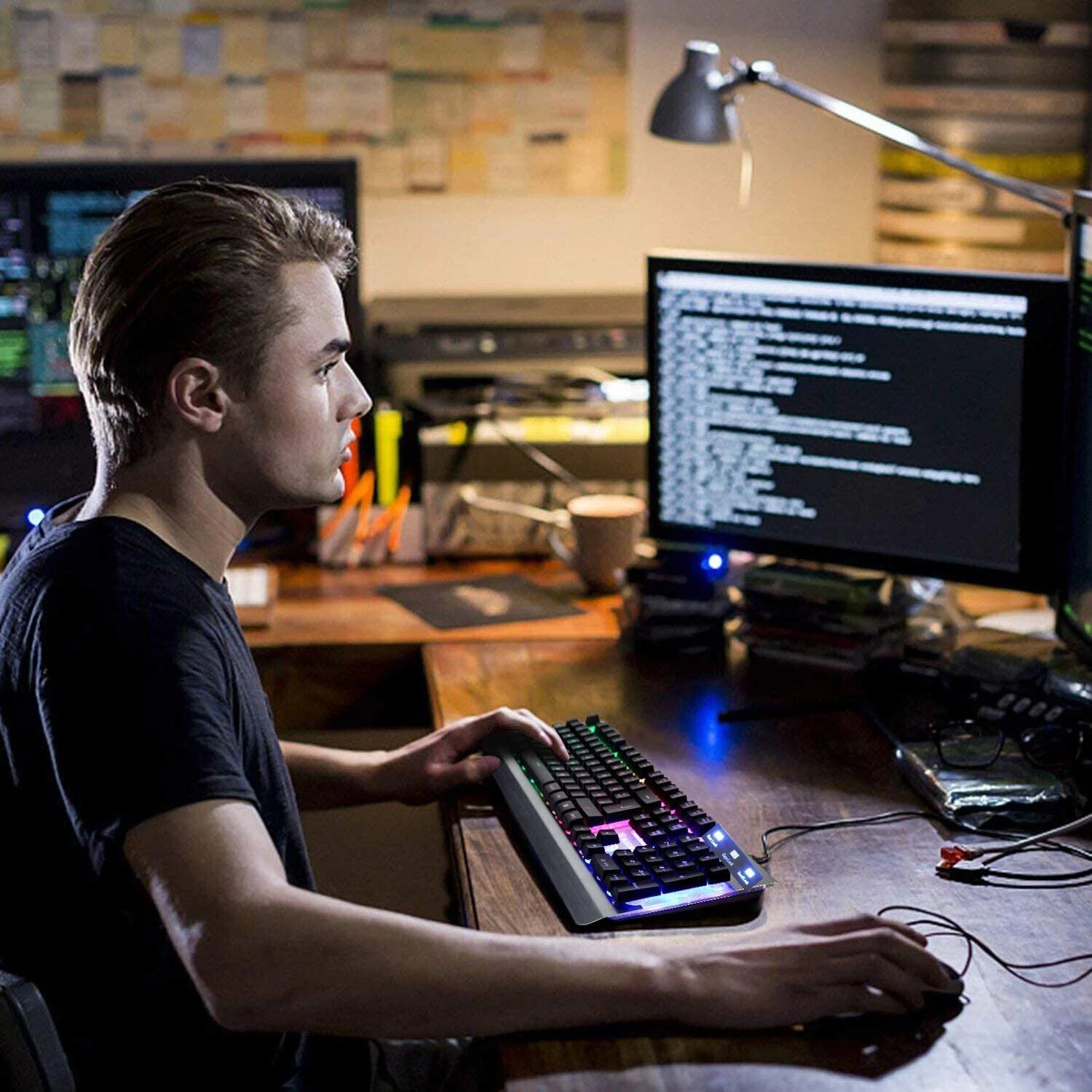 UK Gaming Keyboard And Mouse Set RGB LED USB For PC Laptop Xbox One PS4 PS 11