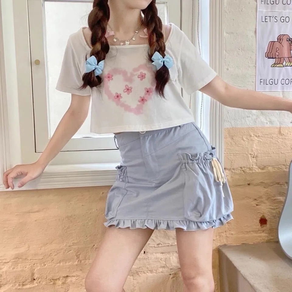 Title 6, Short Top Japanese Soft Girl Design Sense Cute ...