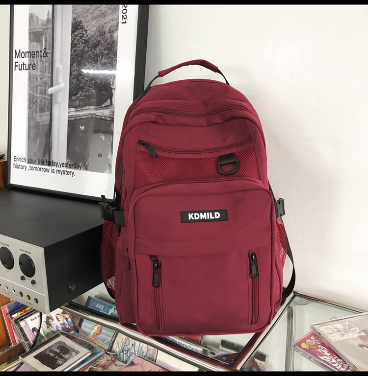 Nylon Backpack For Students School Bag High Capacity Waterproof Zippers Backpack - Picture 16 of 20
