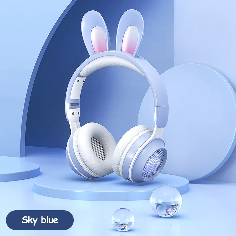 Rabbit Ear Headphones Wireless Luminous Extendable Wheat Headphones – image 9