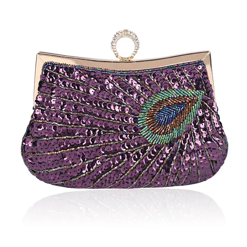 Dinner Bag Peacock Handmade Beaded Ring
