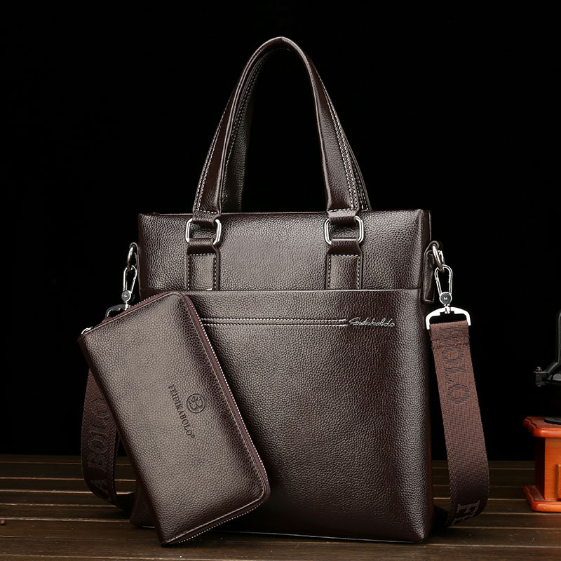 Leather Computer Leisure Bag With One Shoulder — foto 9