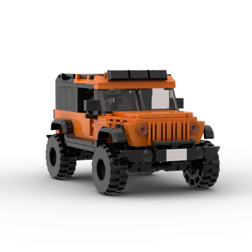 405PCS DIY Orange SUV Car Toy Building Set,Off-Road Car Building Bricks  Building Blocks,DIY Vehicles For Kids And Adults