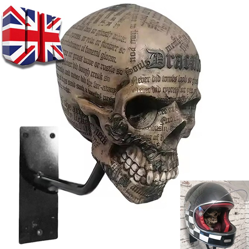 Halloween Motorcycle Helmet Holder Rack Wall Mount Hat Stand Display Skull — image 7