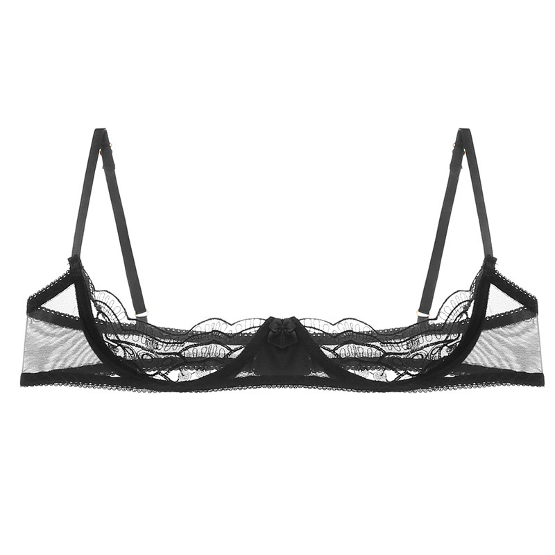 Title 1, Half-Up Underwire Bra Embroidered Mesh