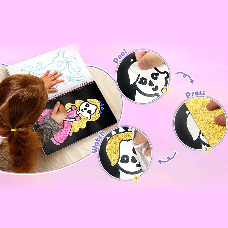 Foil Art Craft Kit For Kids, Children's Cartoon DIY Creative Activity Set