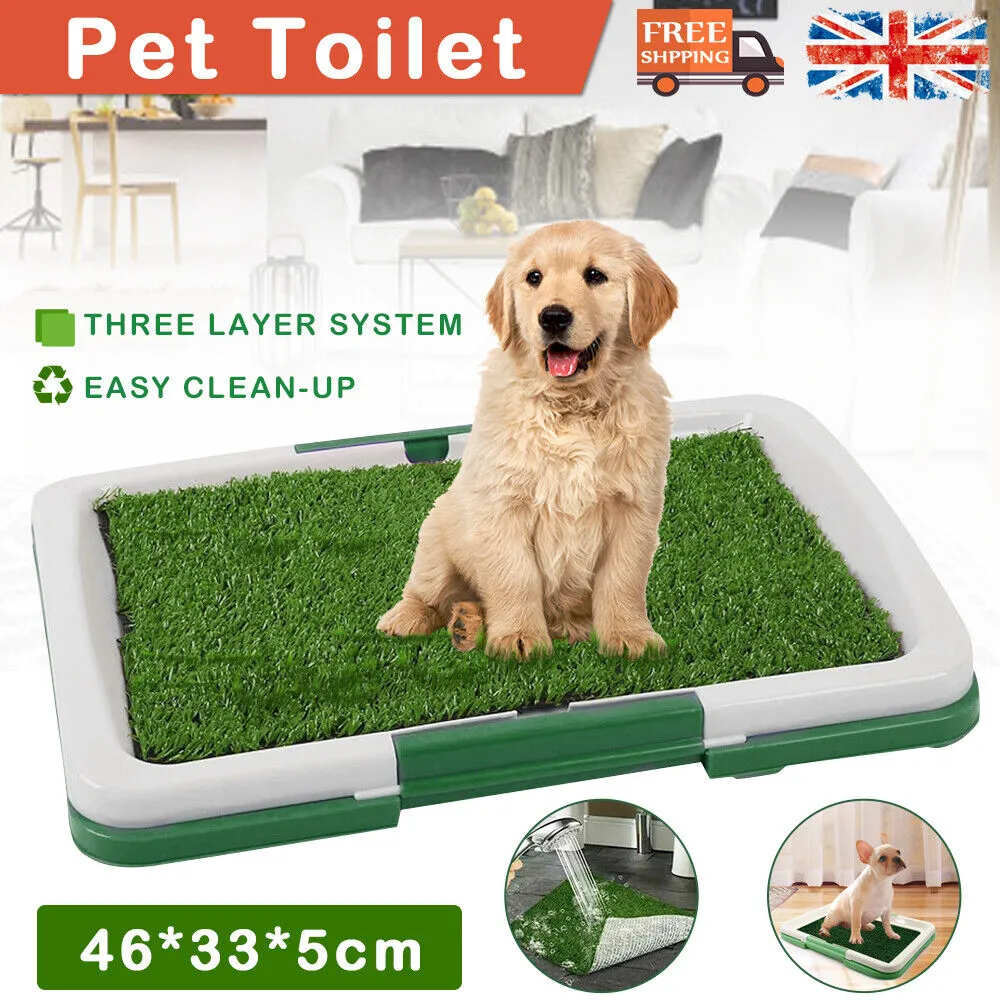 Pet Dog Toilet Mat Indoor Restroom Training Grass Potty Pad Loo Tray Large Puppy - W12594292