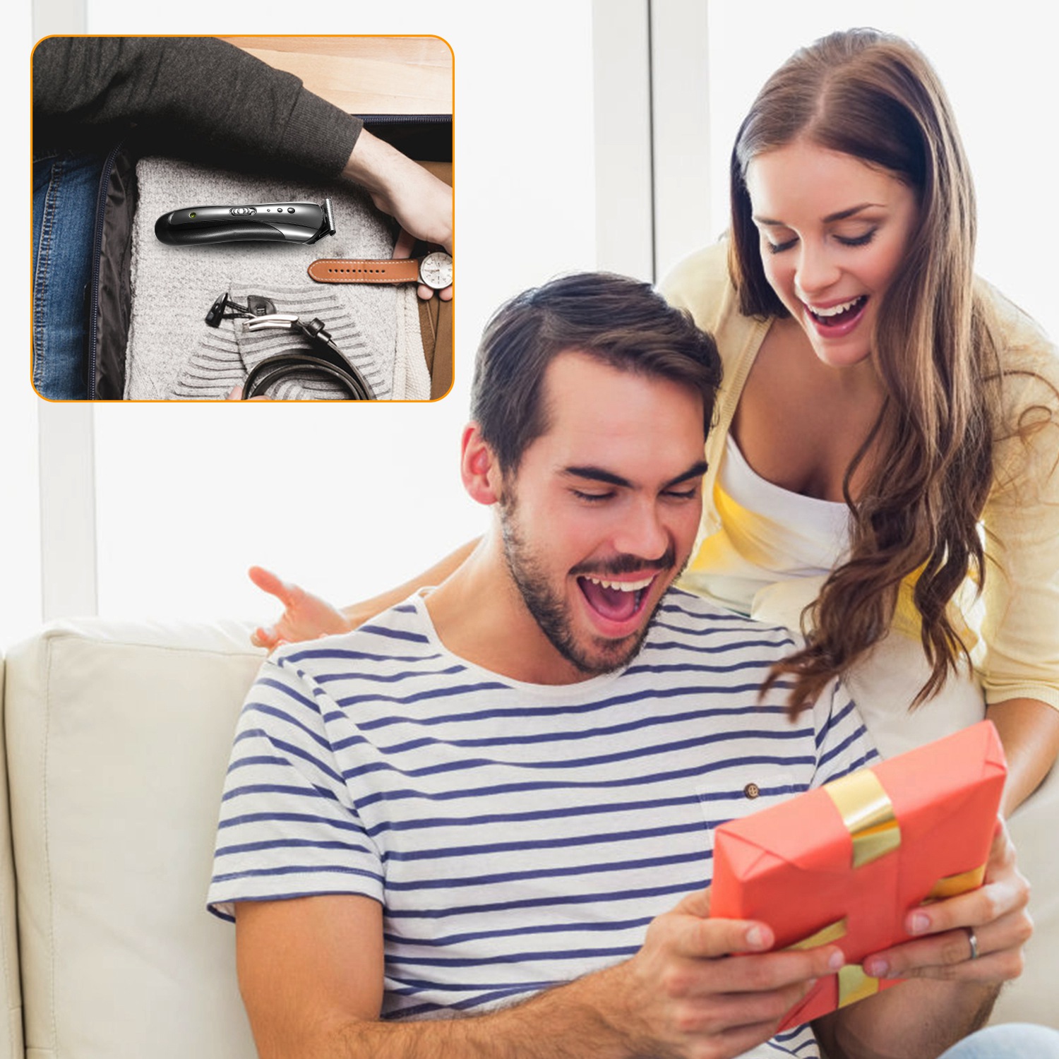 Men Electric Hair Clipper Trimmer For Father Day Gift Rechargeable Beard Shaver Razor Nose Trimmer Set — foto 9