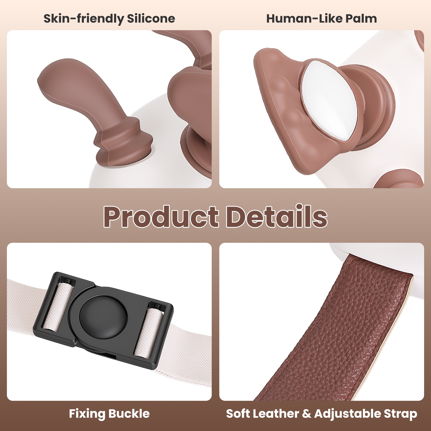 1Pc Human Like Neck Massager With Heat Cordless Neck Massager For Pain Relief Deep Tissue Shiatsu Massager For For Neck Shoulders Back Legs