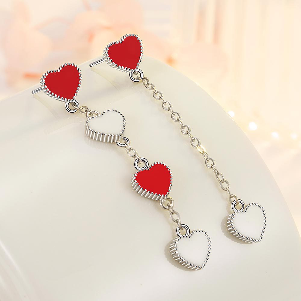 Mid-length Tassel Heart-shaped Confession Earrings
