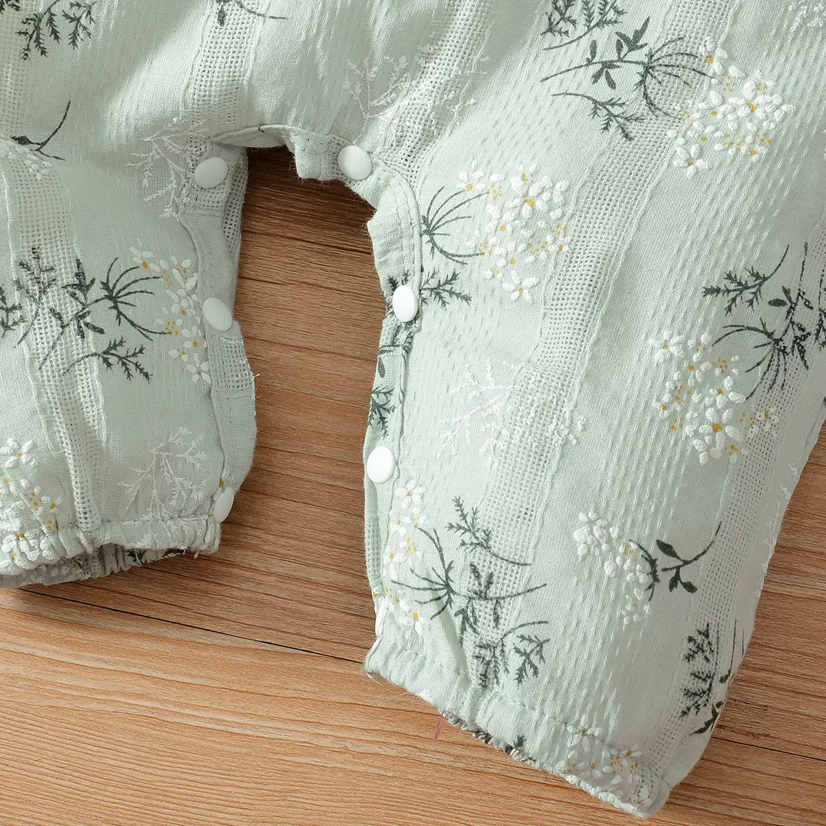 Girls' Small Floral Lotus Collar Long-sleeved Jumpsuit Plus Headscarf