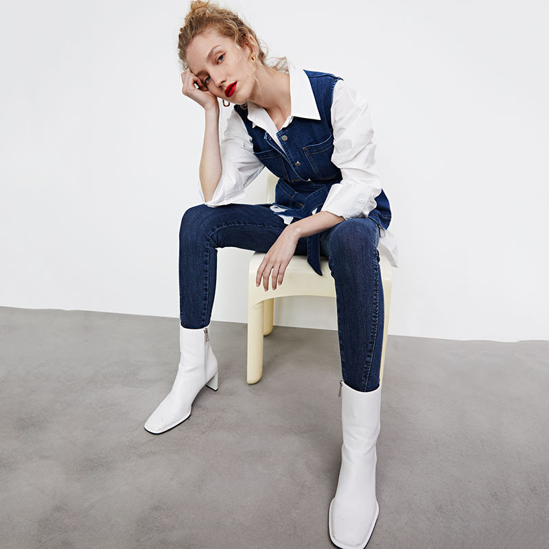 Cowboy Waist Waistcoat Jacket Women With Outer Belt