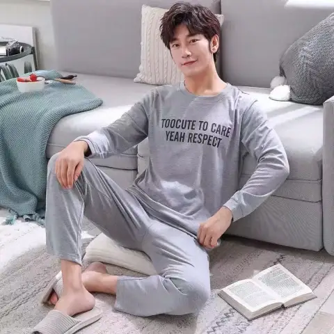 Pajamas Men's Long-sleeved Trousers Spring and Autumn and Winter