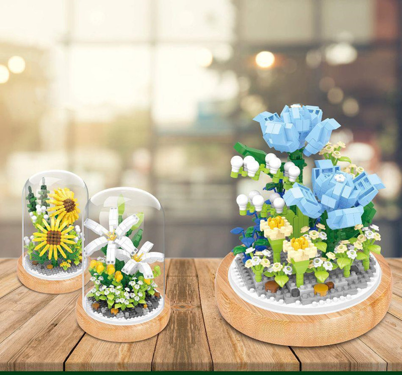 Small Particles Children's Educational Toys Assembly Plastic Building Blocks With Display Box