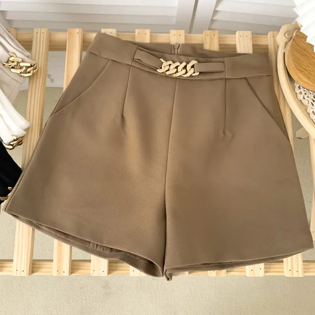 Women's Niche Design Sense Cross High Waist A line Wide Leg Pants Brown - Shop at LoveMi