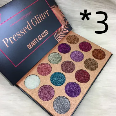 Beauty Glazed 15 Color Sequins Eye Shadow 3Pcs 15Colors - Shop at LoveMi