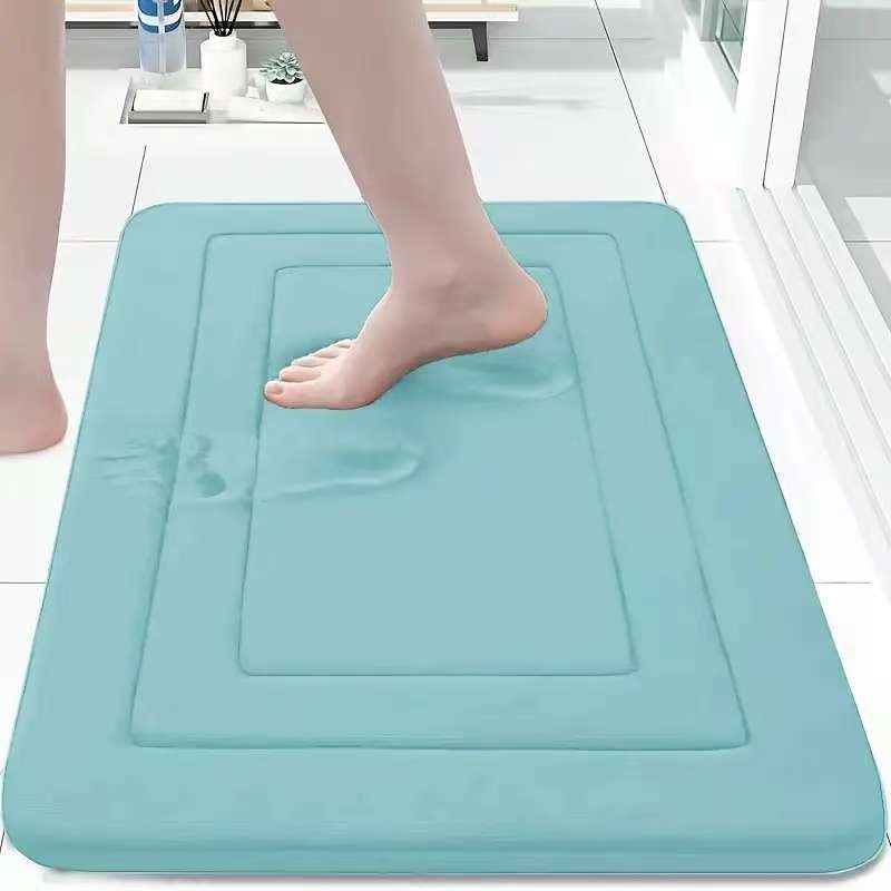 Bathroom Mat With Thickened Memory Foam Anti-Slip Mat For Bathroom Entrance Coral Velvet Foot Mat — foto 7