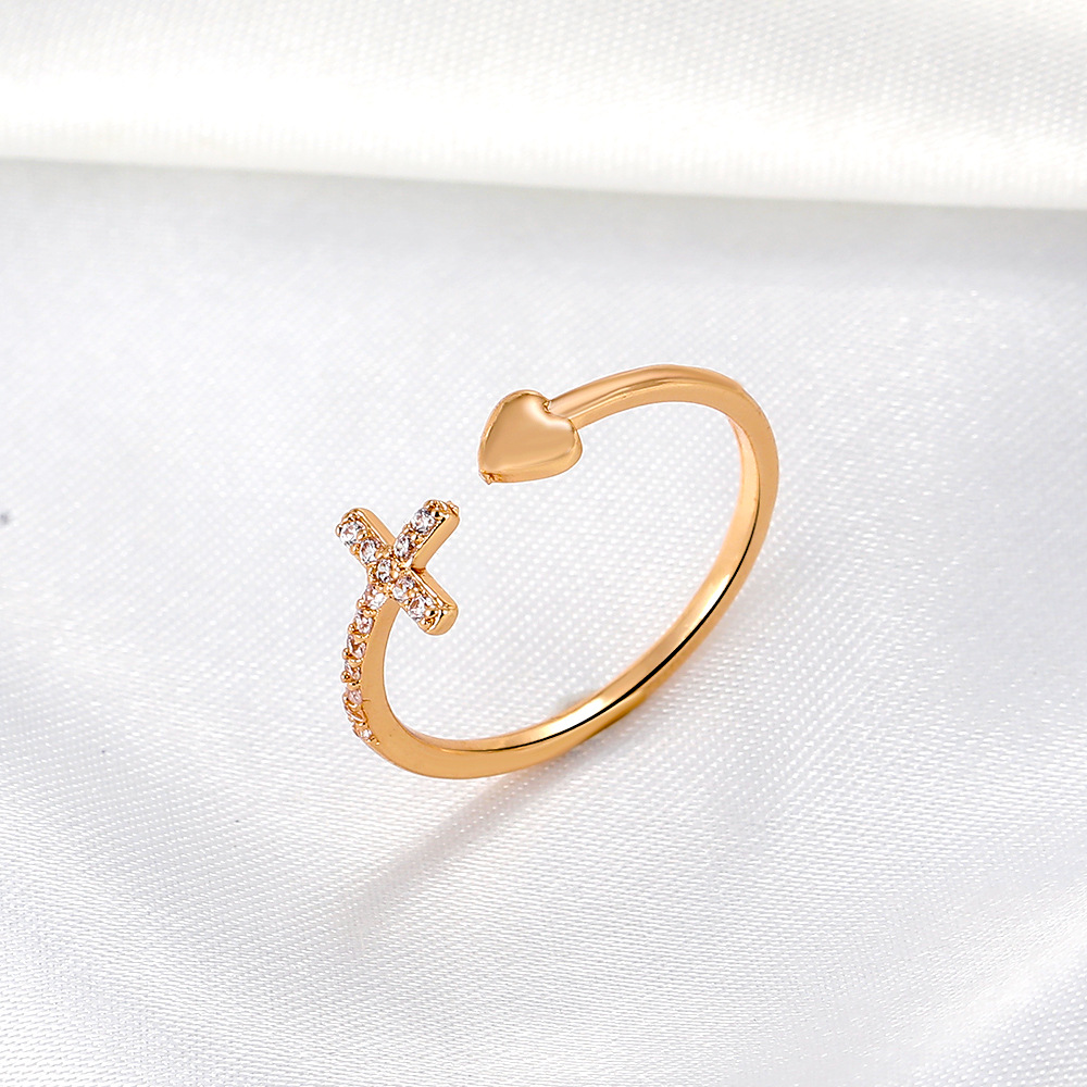 Cross Ring Simple Love Index Finger Ring Valentine's Day