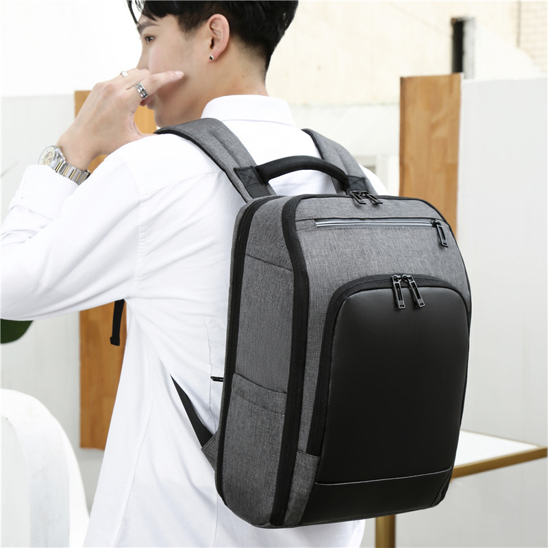 Men On Business Computer Backpack USB Reflective Strip