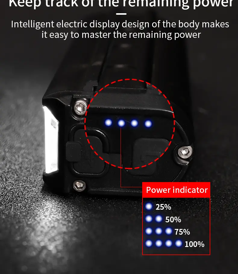 USB Night Riding Flashlight Front Bicycle LED Light Bike Light 4000mAh Lamp