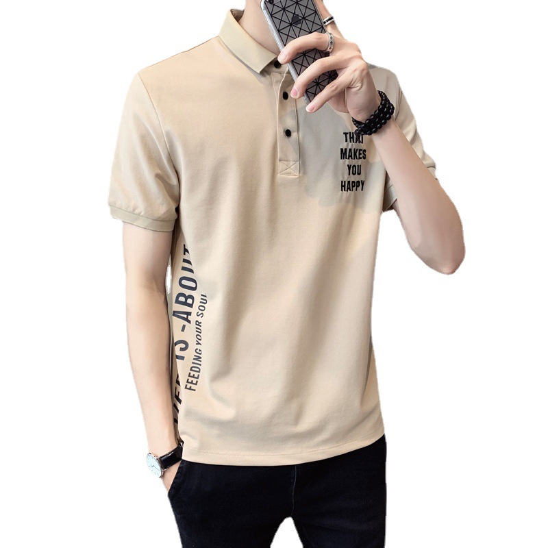 Title 5, Mens Lapel T-Shirt Short Sleeve Polo Shirt Fas...