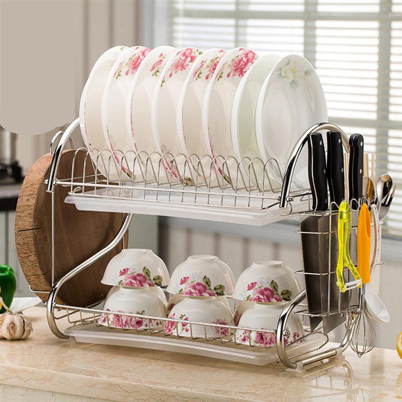 Title 11, Dish Rack Drain Rack Kitchen Double Bamboo Vent...