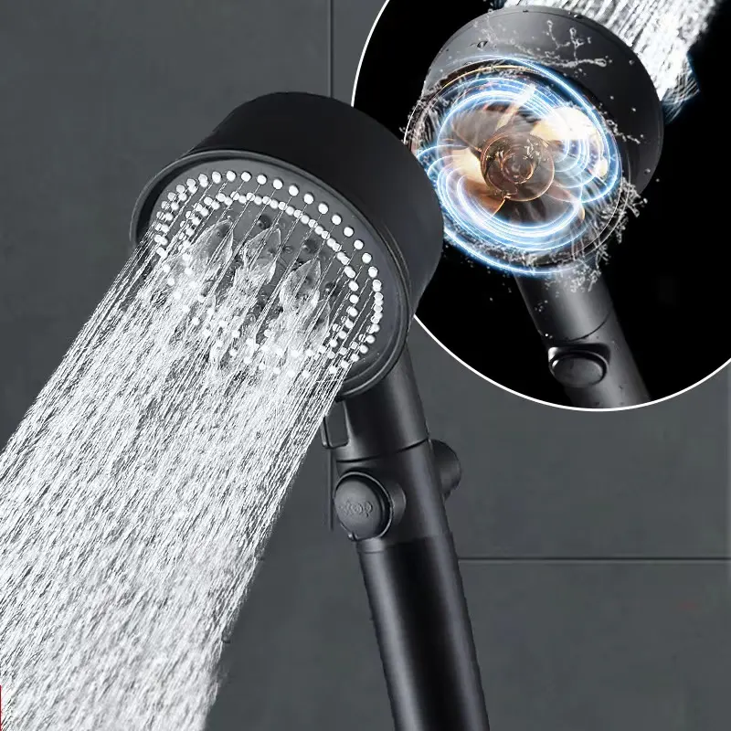 Five-color Wind Turbine Shower Head 56 Speed Water Silicone