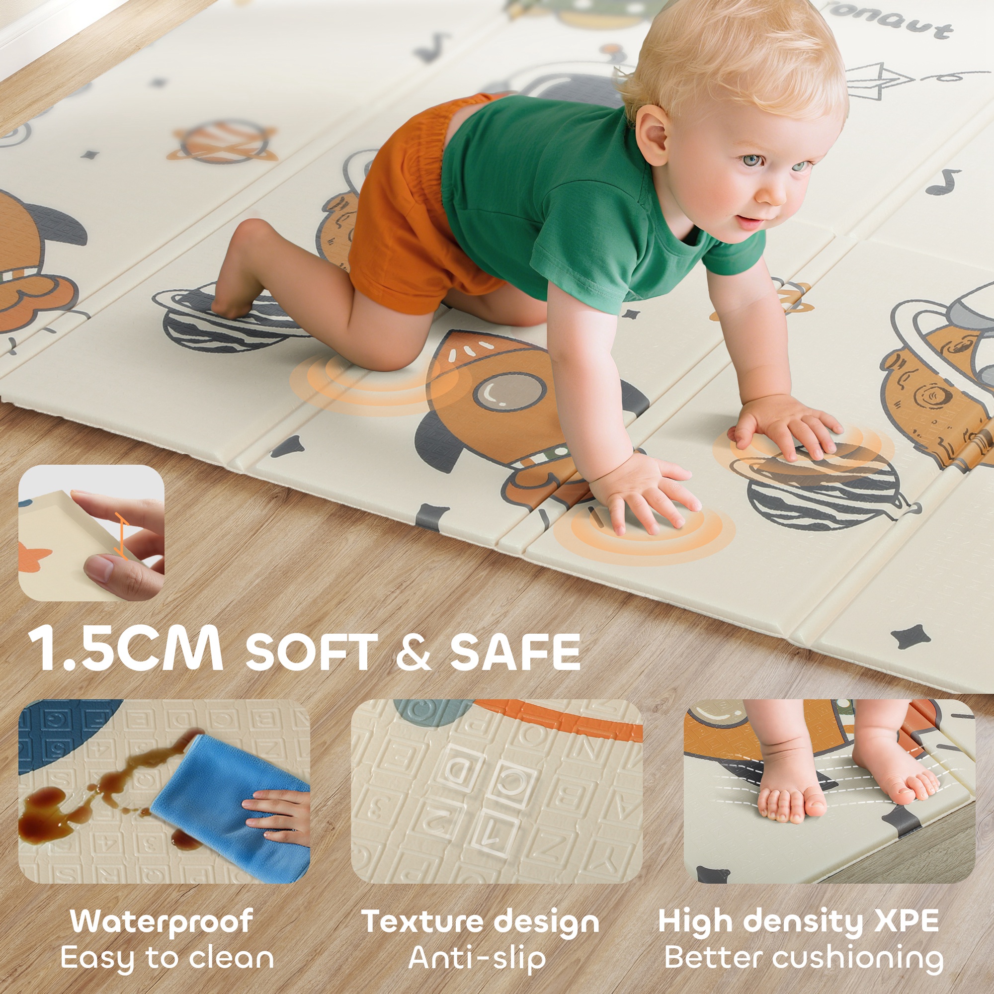 Dinosaur Themed Baby Placemat, Double-sided, Foldable, Waterproof, Suitable — image 6
