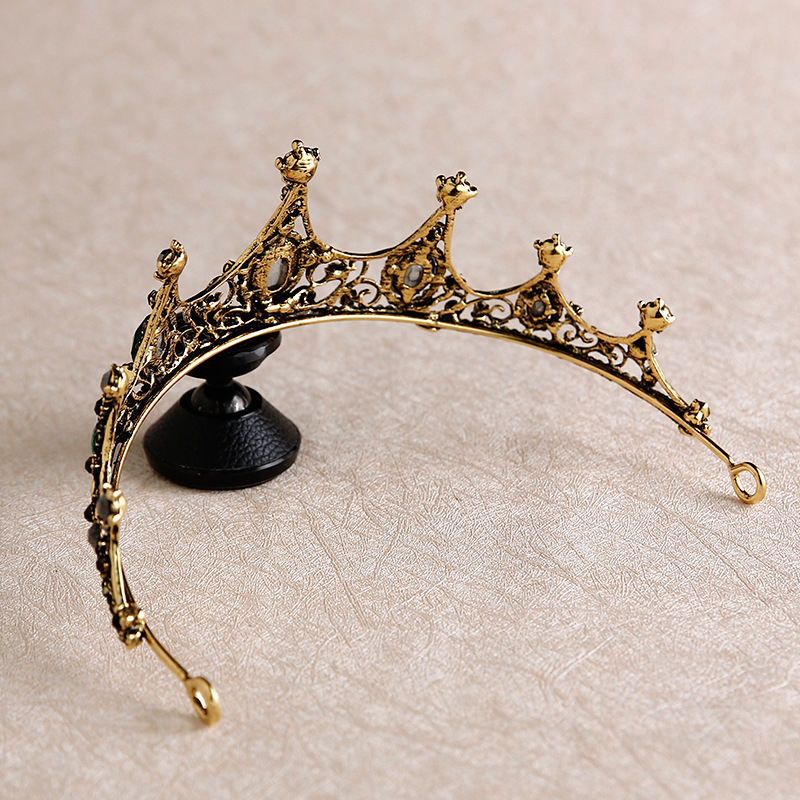 New Baroque Retro Black Crown Bridal Headdress Wedding Wedding Photo Accessories — foto 5