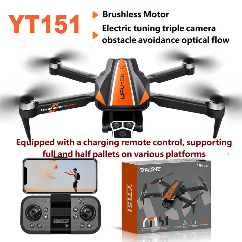 Foldable Brushless Triple-Camera Drone