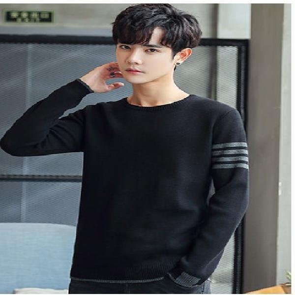 Title 4, Gebreide trui Heren slim pullover shirt met lan...