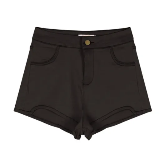 Irregular Jeans Women's Ins Trendy Elastic Thin Hot Pants Dark Grey - Shop at LoveMi
