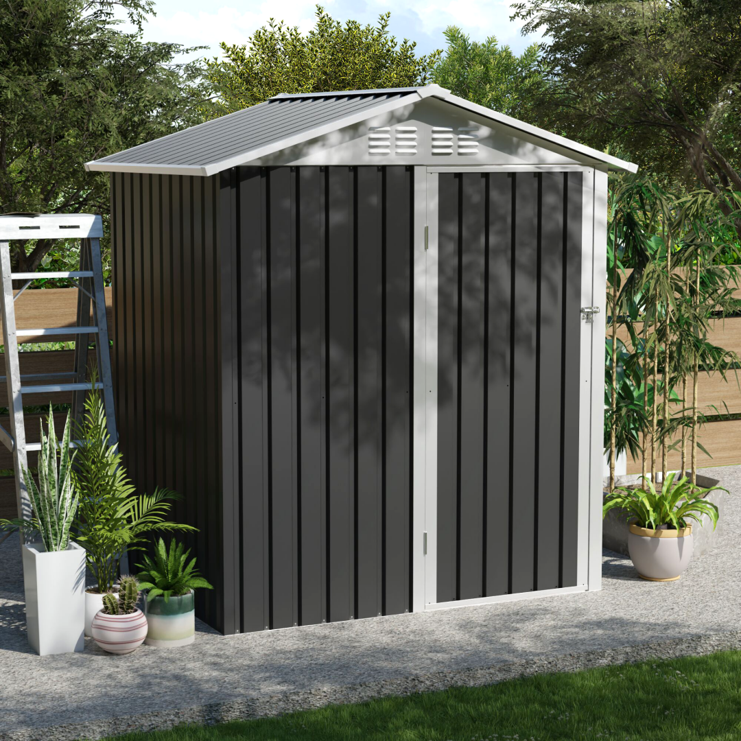 5FTx3FT Pent Roof Grey Outdoor Tool Bike Storage Garden Shed Tool House