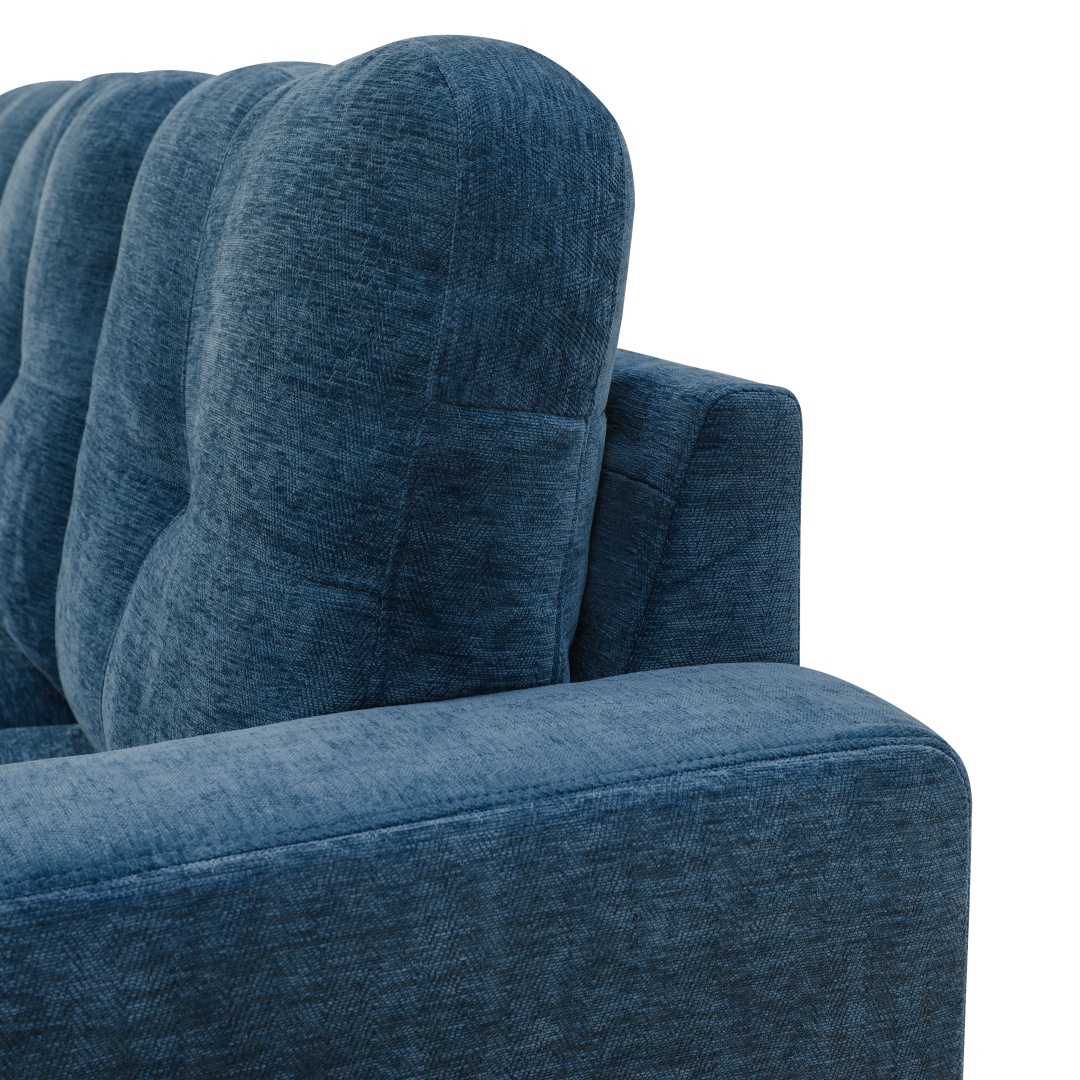 Pickup Only--Blue Flannel 3-Piece Couch Living Room Sofa Set