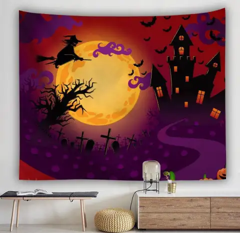 Crimson Halloween Tapestry