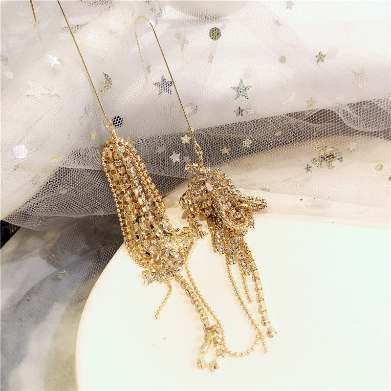 Multi-layer Tassel Earrings Show Thin Temperament Earrings Super Fairy Long