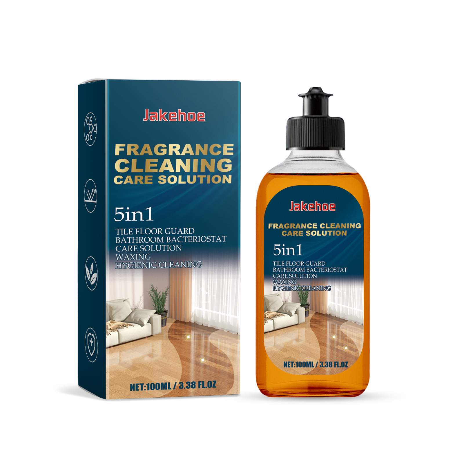 JAKEHOE Floor Cleaner, Household Floor And Tile Cleaner, Cleans, Shines, Removes Stains, Leaves Fragrance, Cleansing Liquid