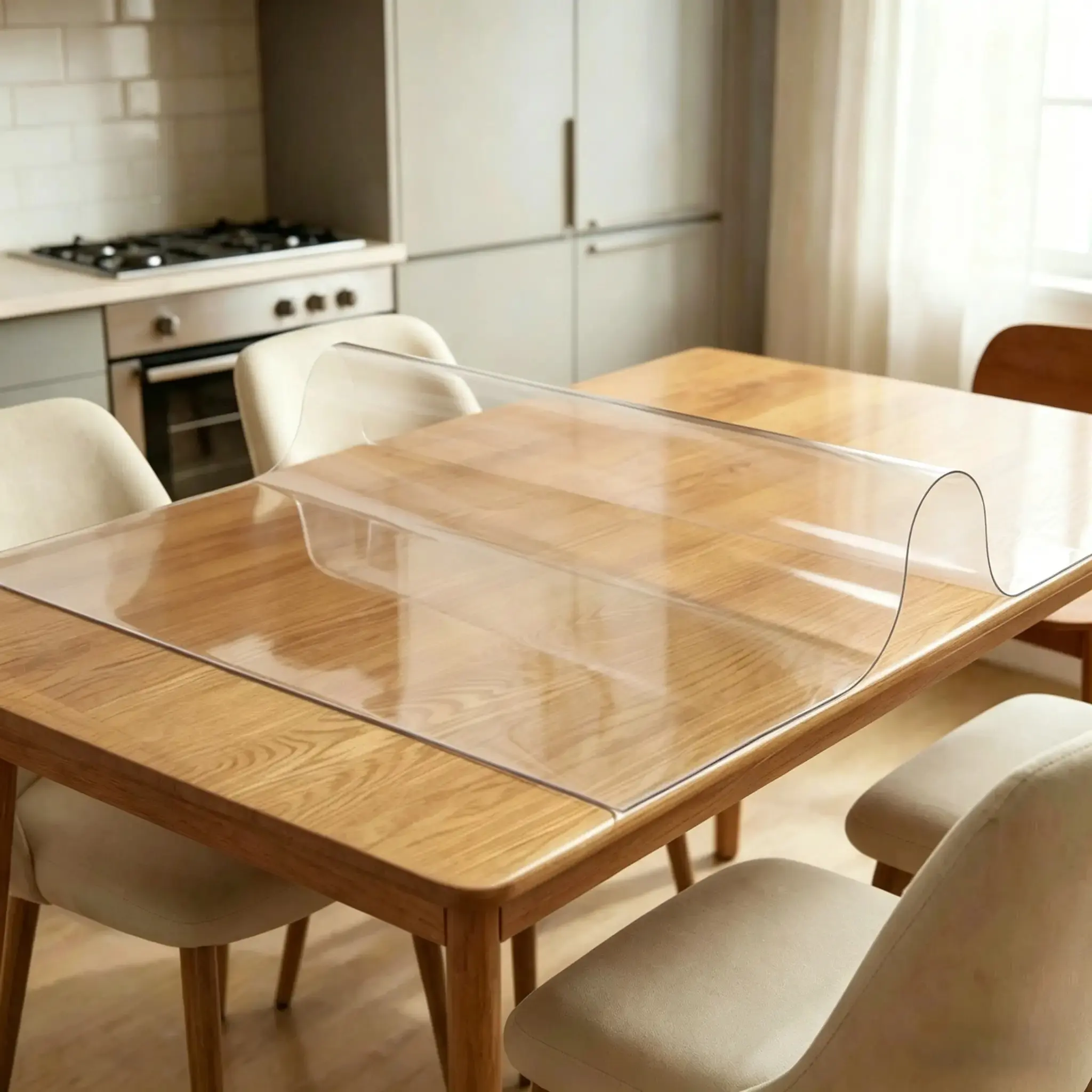 38x71Inch 1.5mm Thick Plastic Table Cover Waterproof