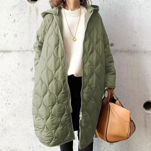 Women's Asymmetric Diamond Check Cotton Jacket Green - Shop at LoveMi