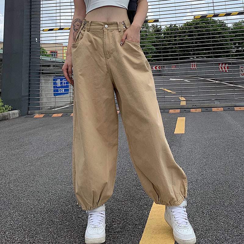 Free Shipping Pants Women Loose Wild Trend Street Sports Casual Trousers Women's High Waist Slim Wide Leg Pants Closed